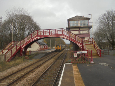 A typical footbridge on the Newcastle-Carlisle line