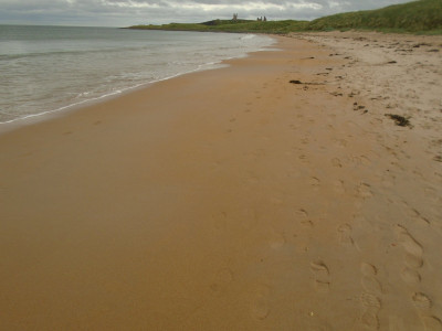 A crowded Northumberland Beach in July<br />look at all those footprints