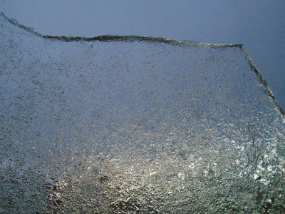 sunset through ice