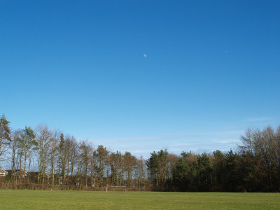 The moon and goalposts