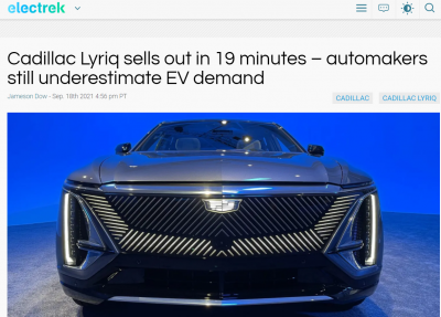 https://electrek.co/2021/09/18/cadillac-lyriq-sells-out-in-19-minutes-automakers-still-underestimating-ev-demand/