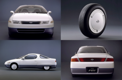1991...not the shape of things to come as it turned out.  Very low drag co-efficient (0.19) narrow wheels and tyres, lightweight, spats over rear wheels.<br /><br />No, the public want a large heavy brick with a huge heavy battery to lug around everywhere they go.