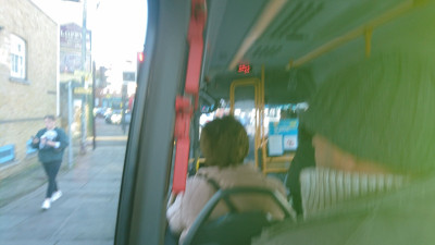 My first bus, from the back seat!