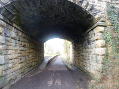 Shotley Bridge Station Platform through the bridge