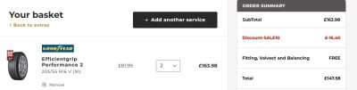 Halfords &quot;Tyres on the Drive&quot; offer