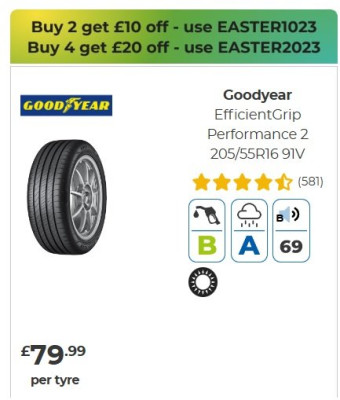 My ASDA Tyres <br />discount of £10 to be knocked off