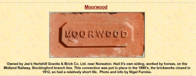 Owned by Jee's Hartshill Granite &amp; Brick Co. Ltd. near Nuneaton. Had it's own siding, worked by horses, on the Midland Railway, Stockingford branch line. This connection was put in place in the 1890's, the brickworks closed in 1912, so had a relatively short life.  Photo and info by Nigel Furniss.