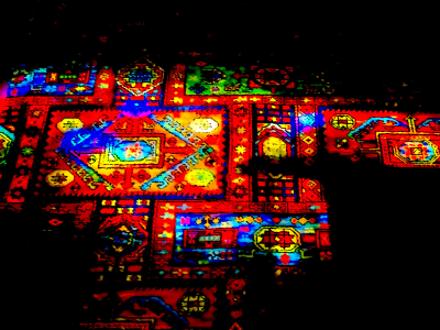 light through a stained glass window<br />Bywell St Peter's