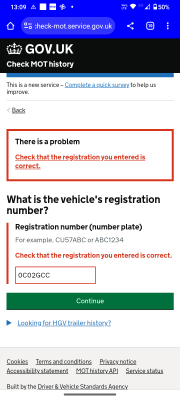 Reg number option 1