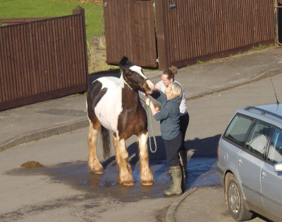 Di and Lauren with horse..JPG