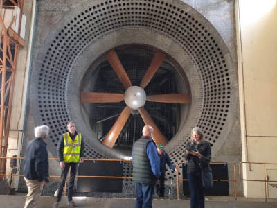 The fan which sucks the air from the testing area