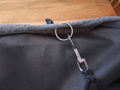 Split ring around cord